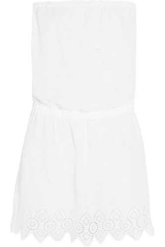 Soleil strapless linen mini dress